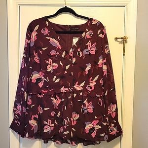 Lane Bryant Long Sleeve Floral Blouse